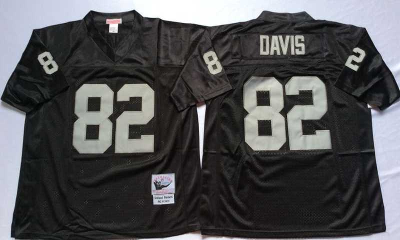 Raiders 82 Al Davis Black M&N Throwback Jersey->nfl m&n throwback->NFL Jersey